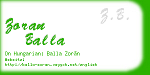 zoran balla business card